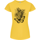 Butterflies & Flowers in the Wild Nature Womens Petite Cut T-Shirt Yellow