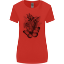 Butterflies & Flowers in the Wild Nature Womens Wider Cut T-Shirt Red