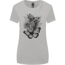 Butterflies & Flowers in the Wild Nature Womens Wider Cut T-Shirt Sports Grey