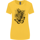 Butterflies & Flowers in the Wild Nature Womens Wider Cut T-Shirt Yellow