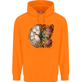 Butterfly Clock Childrens Kids Hoodie Orange