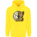 Butterfly Clock Childrens Kids Hoodie Yellow