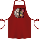 Butterfly Clock Cotton Apron 100% Organic Maroon