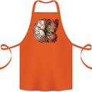 Butterfly Clock Cotton Apron 100% Organic Orange