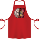 Butterfly Clock Cotton Apron 100% Organic Red