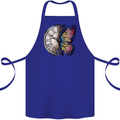 Butterfly Clock Cotton Apron 100% Organic Royal Blue