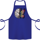 Butterfly Clock Cotton Apron 100% Organic Royal Blue