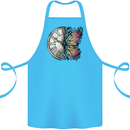 Butterfly Clock Cotton Apron 100% Organic Turquoise
