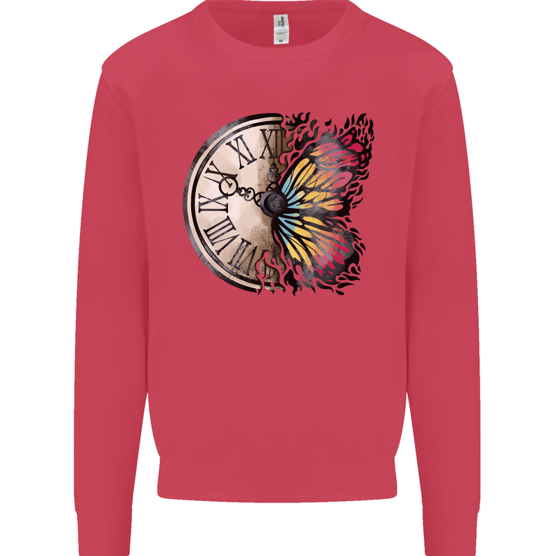 Butterfly Clock Kids Sweatshirt Jumper Heliconia