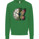 Butterfly Clock Kids Sweatshirt Jumper Irish Green