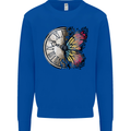 Butterfly Clock Kids Sweatshirt Jumper Royal Blue