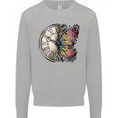 Butterfly Clock Kids Sweatshirt Jumper Sports Grey