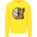 Butterfly Clock Kids Sweatshirt Jumper Yellow