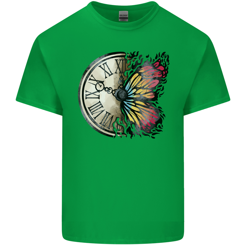 Butterfly Clock Kids T-Shirt Childrens Irish Green