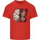 Butterfly Clock Kids T-Shirt Childrens Red