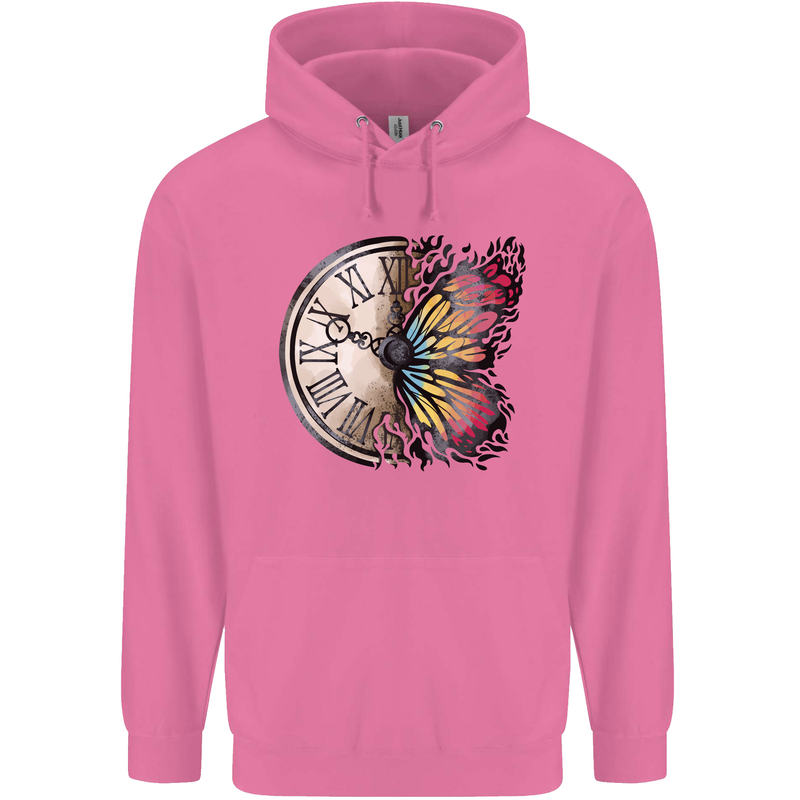 Butterfly Clock Mens 80% Cotton Hoodie Azelea