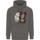 Butterfly Clock Mens 80% Cotton Hoodie Charcoal