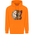 Butterfly Clock Mens 80% Cotton Hoodie Orange
