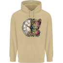 Butterfly Clock Mens 80% Cotton Hoodie Sand