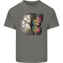 Butterfly Clock Mens Cotton T-Shirt Tee Top Charcoal