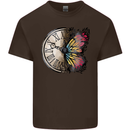 Butterfly Clock Mens Cotton T-Shirt Tee Top Dark Chocolate