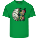 Butterfly Clock Mens Cotton T-Shirt Tee Top Irish Green