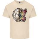 Butterfly Clock Mens Cotton T-Shirt Tee Top Natural