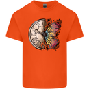 Butterfly Clock Mens Cotton T-Shirt Tee Top Orange