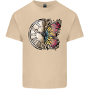Butterfly Clock Mens Cotton T-Shirt Tee Top Sand