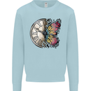 Butterfly Clock Mens Sweatshirt Jumper Light Blue