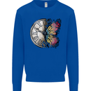 Butterfly Clock Mens Sweatshirt Jumper Royal Blue