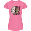 Butterfly Clock Womens Petite Cut T-Shirt Azalea