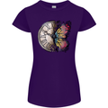 Butterfly Clock Womens Petite Cut T-Shirt Purple