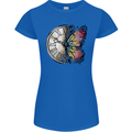 Butterfly Clock Womens Petite Cut T-Shirt Royal Blue