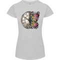 Butterfly Clock Womens Petite Cut T-Shirt Sports Grey