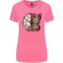 Butterfly Clock Womens Wider Cut T-Shirt Azalea