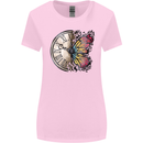 Butterfly Clock Womens Wider Cut T-Shirt Light Pink