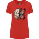 Butterfly Clock Womens Wider Cut T-Shirt Red
