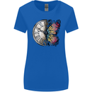 Butterfly Clock Womens Wider Cut T-Shirt Royal Blue