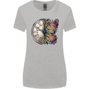 Butterfly Clock Womens Wider Cut T-Shirt Sports Grey