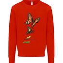 Butterfly Evolution Caterpillar Butterflies Kids Sweatshirt Jumper Bright Red