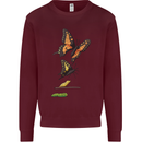 Butterfly Evolution Caterpillar Butterflies Kids Sweatshirt Jumper Maroon