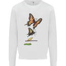 Butterfly Evolution Caterpillar Butterflies Kids Sweatshirt Jumper White