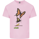 Butterfly Evolution Caterpillar Butterflies Kids T-Shirt Childrens Light Pink
