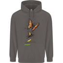 Butterfly Evolution Caterpillar Butterflies Mens 80% Cotton Hoodie Charcoal
