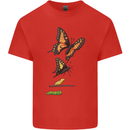 Butterfly Evolution Caterpillar Butterflies Mens Cotton T-Shirt Tee Top Red