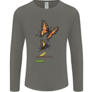 Butterfly Evolution Caterpillar Butterflies Mens Long Sleeve T-Shirt Charcoal