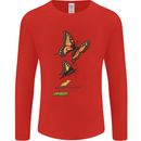 Butterfly Evolution Caterpillar Butterflies Mens Long Sleeve T-Shirt Red
