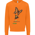 Butterfly Evolution Caterpillar Butterflies Mens Sweatshirt Jumper Orange