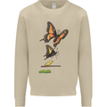 Butterfly Evolution Caterpillar Butterflies Mens Sweatshirt Jumper Sand